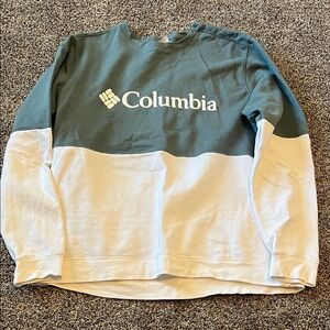 Columbia Colorblock Crewneck Sweatshirt - Sage Green & Cream